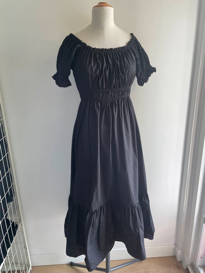 Robe noire coton broderie H&M - photo numéro 2