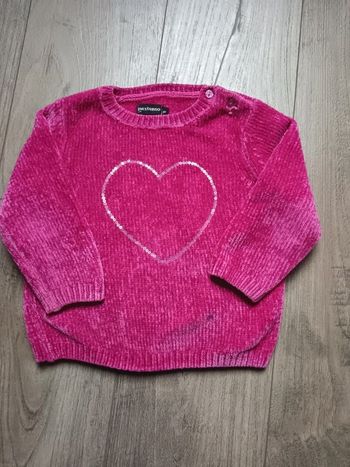 Pull velours coeur 18 mois
