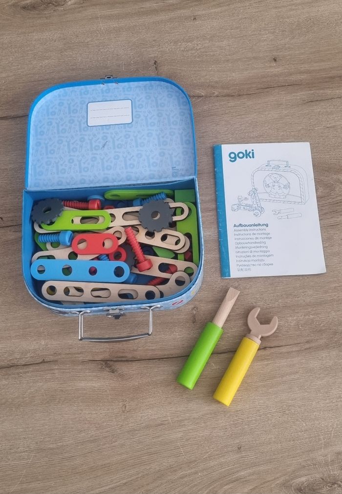 Valise avec véhicules de construction bois neuf