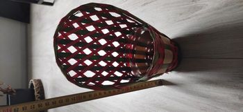 cache pot en tressage naturel teinté