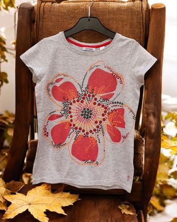 T-shirt fille 10 ans fleuri neuf Okaïdi