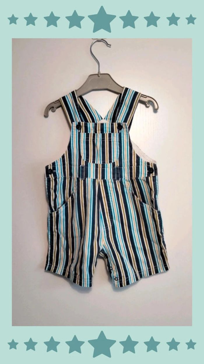 🍄 Salopette short rayée 18 mois - photo numéro 2
