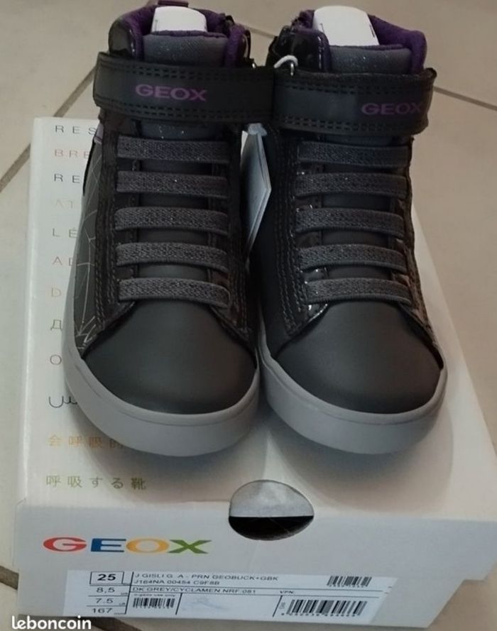 Baskets montantes Geox neuves pour fille, jamais portées, pointure 25, avec étiquette - photo numéro 3