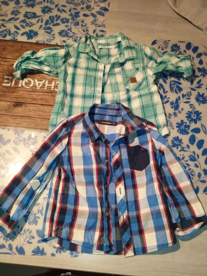 Lot 2 chemise garçon 12/18mois