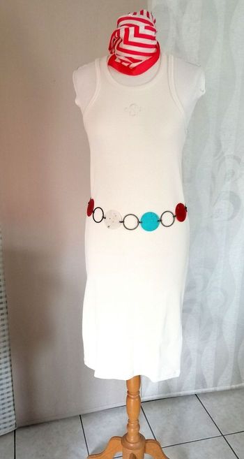 Robe été longue dos échancré crème coton. Marque Summum Wooman. Neuve. 