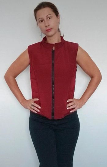 Doudoune sans manches bordeaux