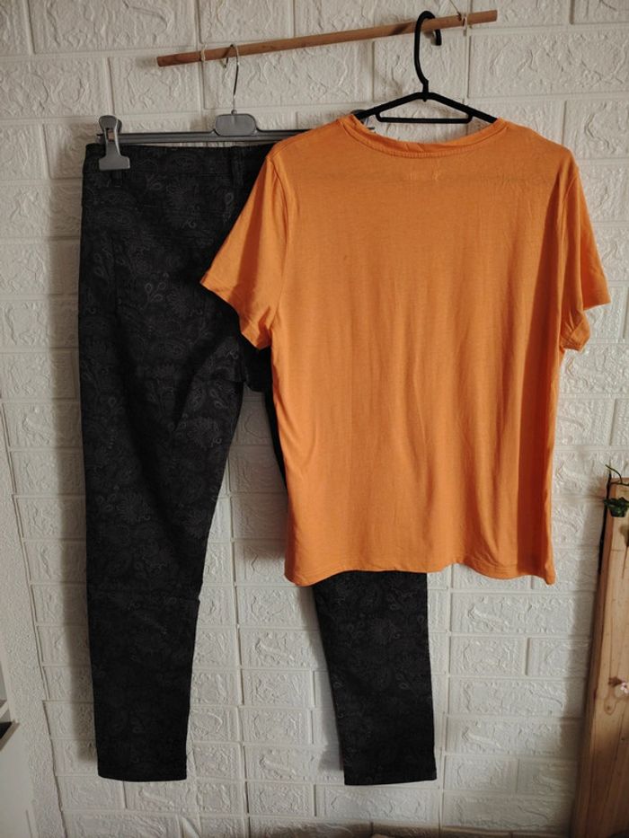 Ensemble pantalon, tee-shirt orange - photo numéro 5