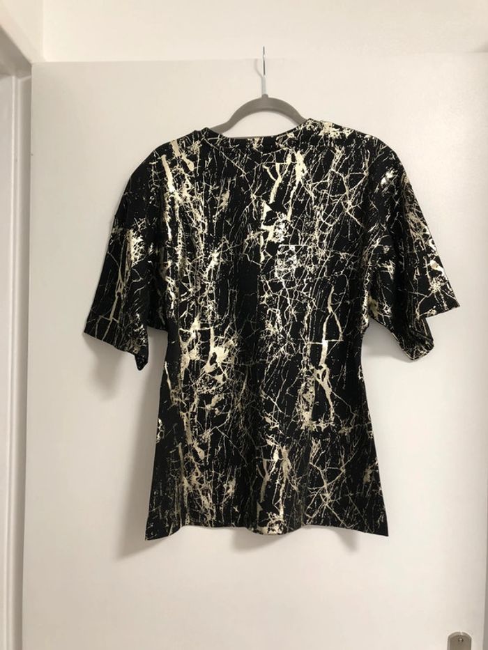 Superbe beau t-shirt métallisé Zara neuf avec étiquette taille M - photo numéro 5