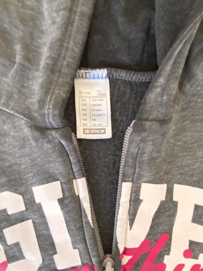 Sweat zippé Décathlon 12 ans - photo numéro 2
