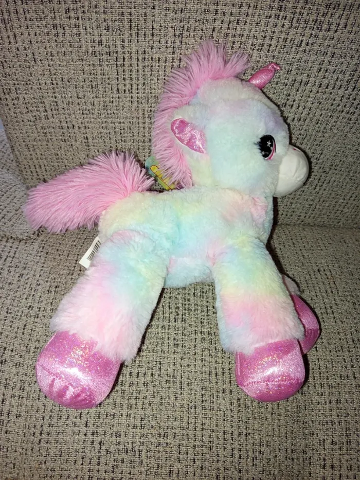 Peluche licorne multicolore - photo numéro 2