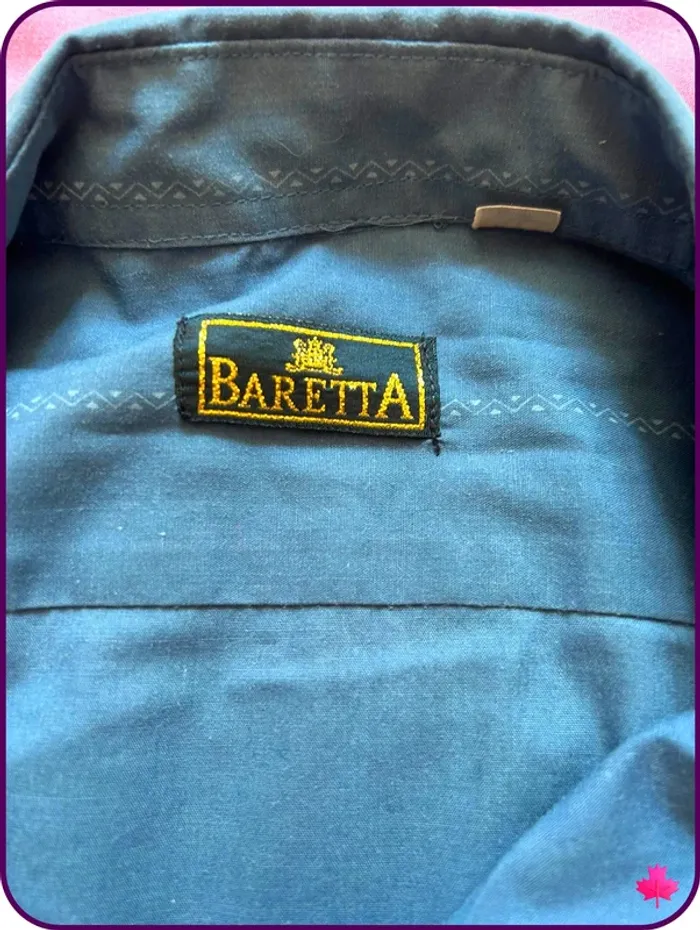 Chemise Baretta Homme, Manches longues, Motif discret, Couleur bleu-gris - photo numéro 4