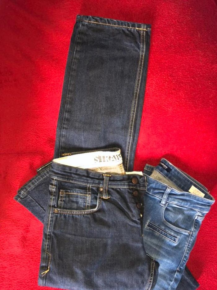 👖 LOT : 2 jeans denim droits et taille haute - Taille 40 (Bonobo / Nixon) - photo numéro 6