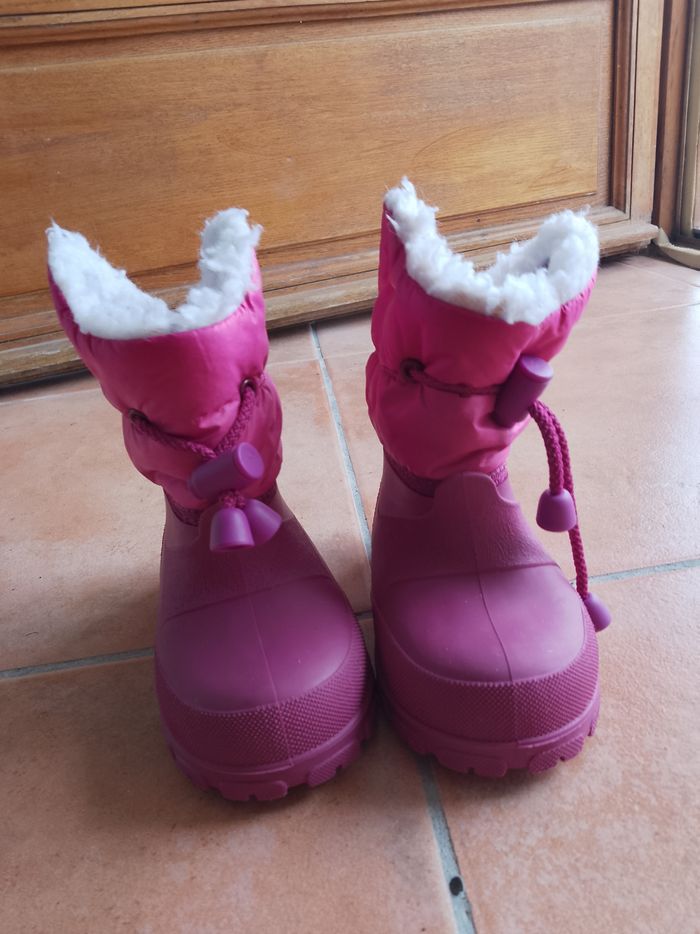 Boots polaire rose fille
