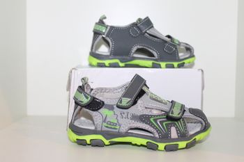 sandales nus pieds grise et verte 28