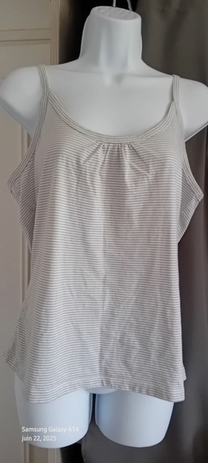 Top fines bretelles à rayures gris et blanc femme XL Hampton Bays - photo numéro 8