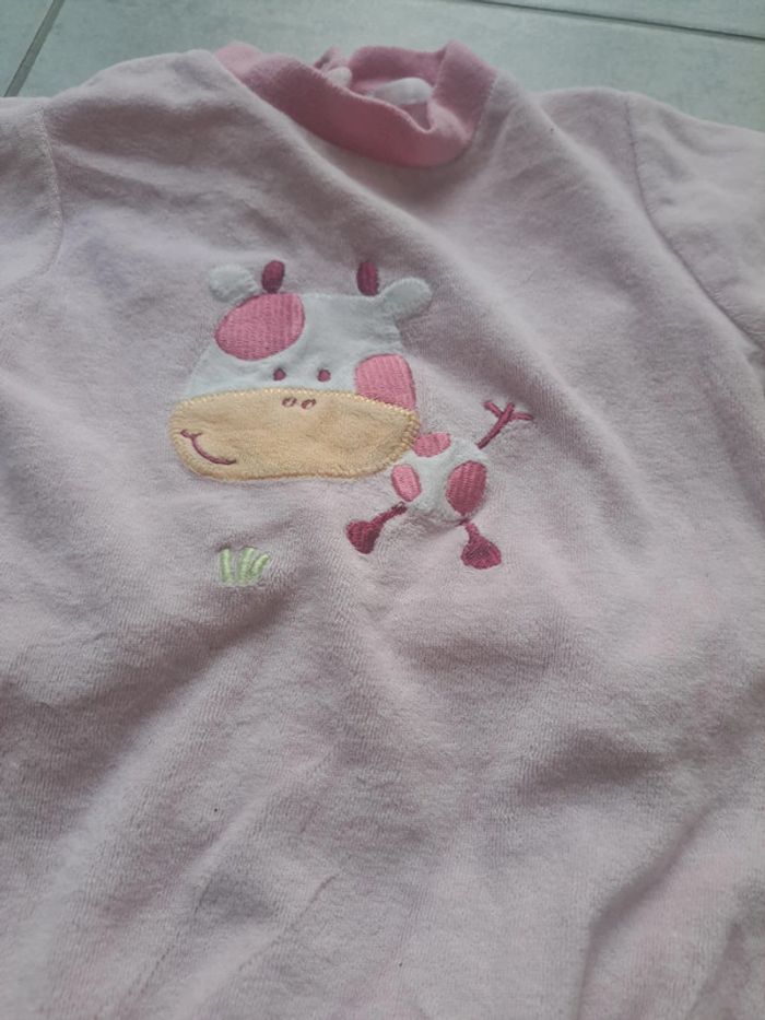 Pyjama velour hiver vache 6 mois - photo numéro 2