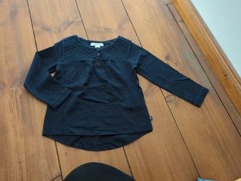 T-shirt Okaïdi bleu marine manches longues 2 ans