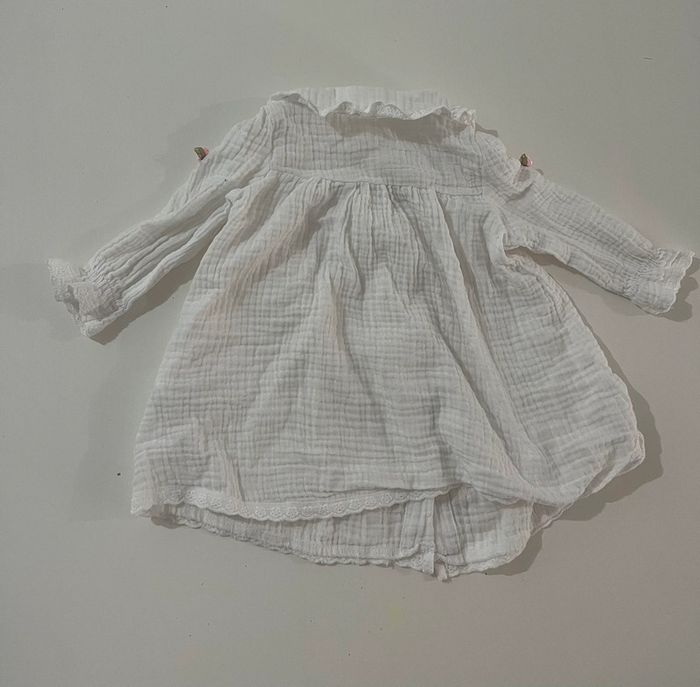 Robe blanche gaze de coton - 3/6 mois - photo numéro 2