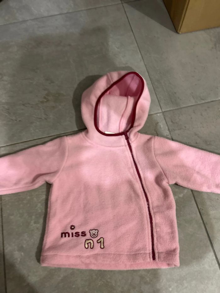 Polaire rose 12 mois