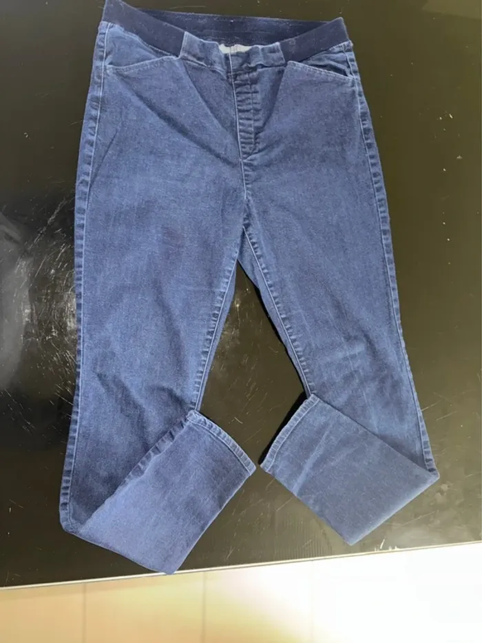 Jegging bleu avec lien de serrage sans marque taille 36