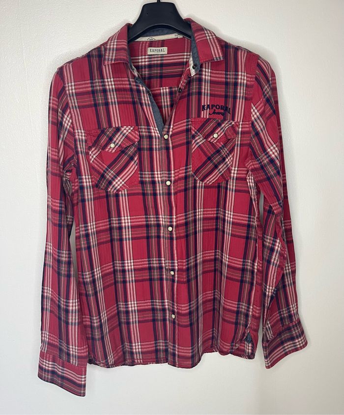 Chemise kaporal rouge et bleu