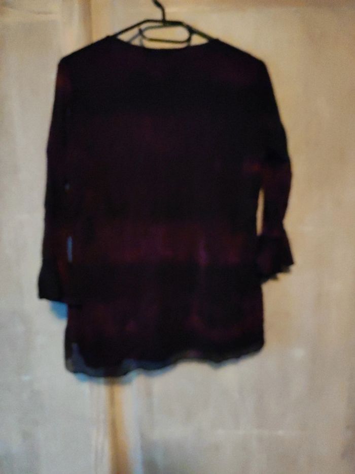 Petit haut bordeau et noir transparent avec doublure en dessous - photo numéro 5