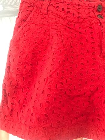 Short rouge Edeis vintage broderies anglaises S