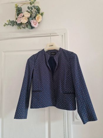 Veste bleu motif imprimé caroll