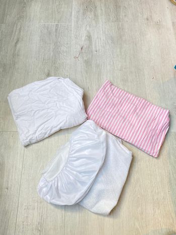 Lot alèse/protège matelas imperméable et drap housse bébé 60x120 cm