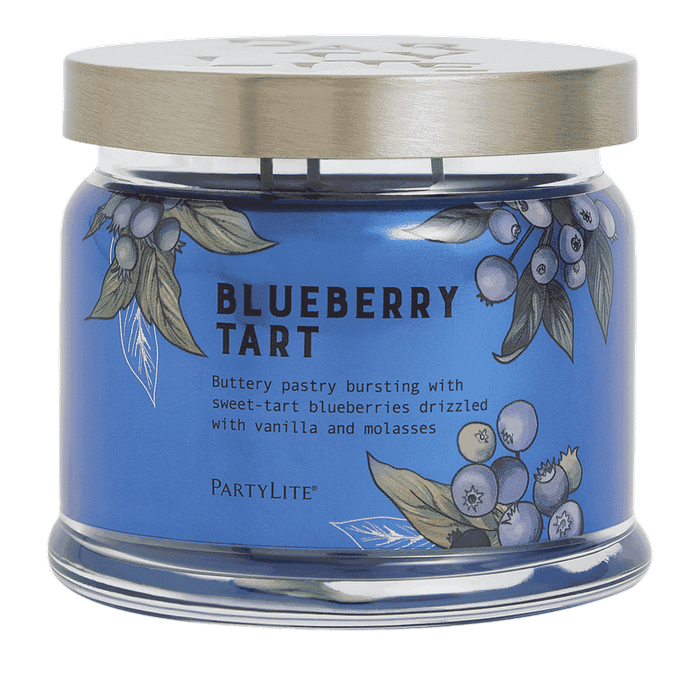 Bougie pot 3 mèches tarte a la myrtille Partylite