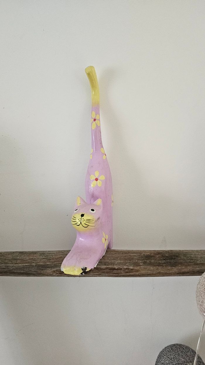 Porte bijoux chat en bois