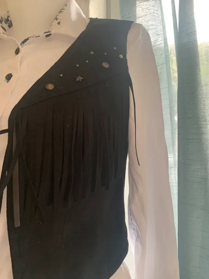 Boléro fascinate taille 38 noir à frange - photo numéro 5