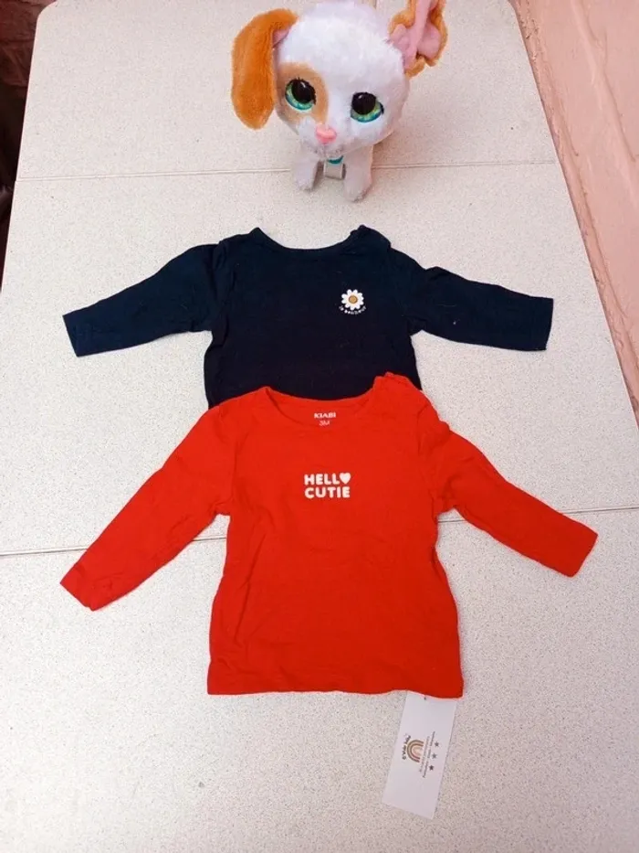 Lot de 2 t-shirt Kiabi taille 3mois/ 60cm