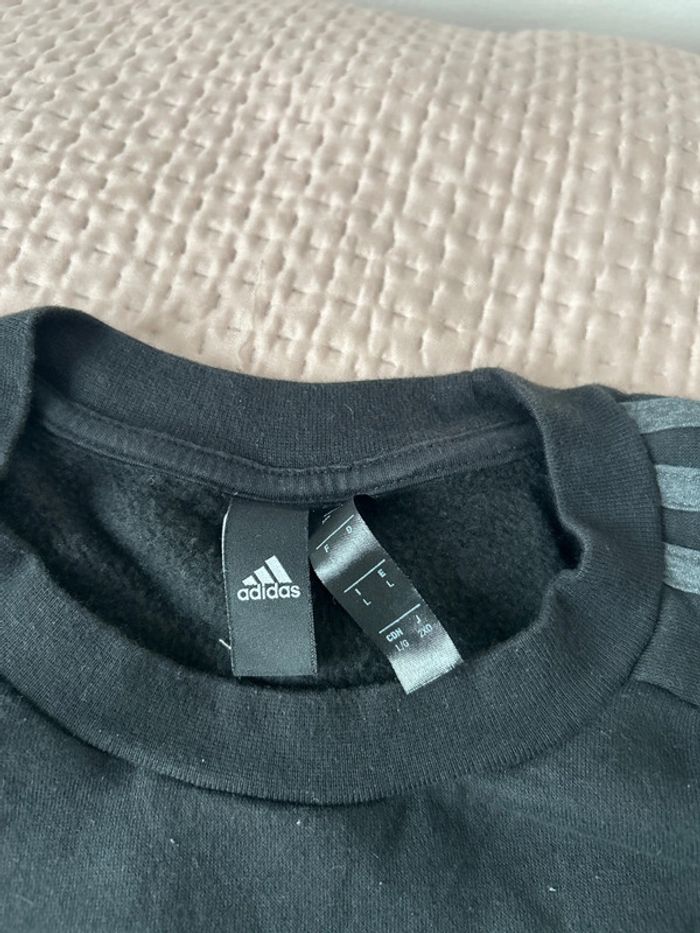 Sweat adidas noir lignes grises - photo numéro 3