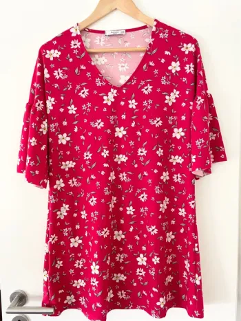 Robe rouge fleurie mango XS
