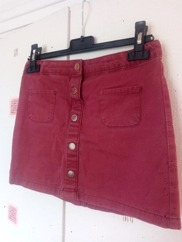 Jupe boutons bordeaux - photo numéro 2