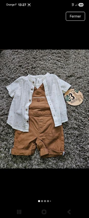 Ensemble salopette + chemise 