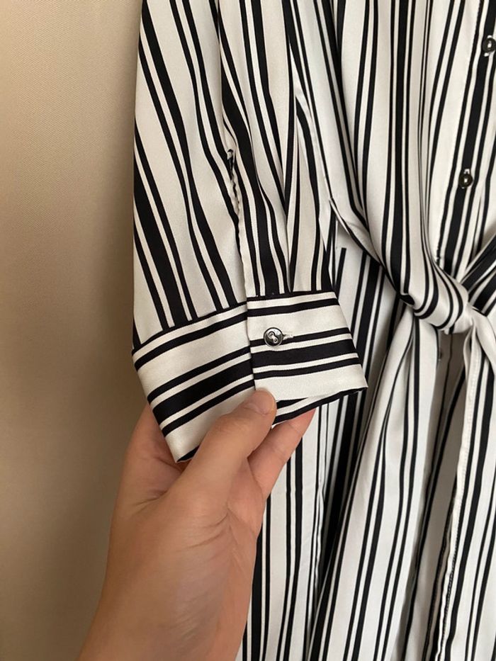 Superbe belle robe chemise à rayures Zara neuve avec étiquette taille M - photo numéro 5
