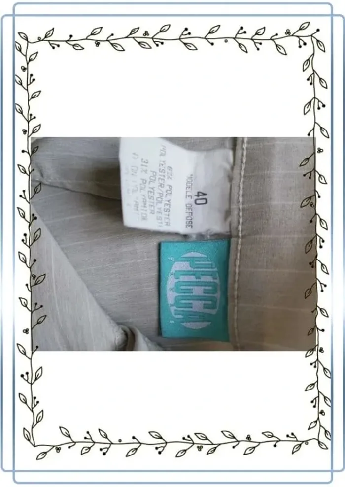 Pantalon rayé beige clair "Pecca girls", taille 40, très bon état - photo numéro 3