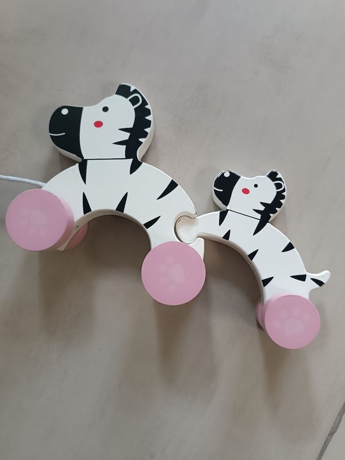 Zèbre et son bébé à tirer - photo numéro 2