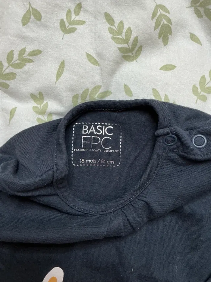 teeshirt manches longues marine dessin devant 18 mois FPC - photo numéro 4