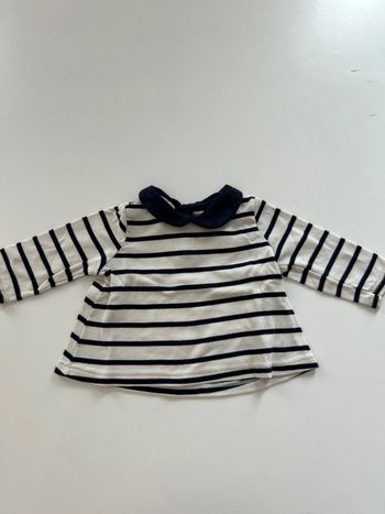 T-shirt manches longues marinière Petit Bateau 6 mois