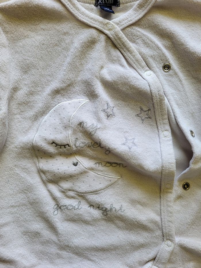 Pyjama blanc motif lune 2 pièces Kiabi 2 ans - photo numéro 2