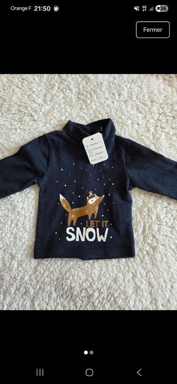 Tee-shirt ML  - Taille 1 mois