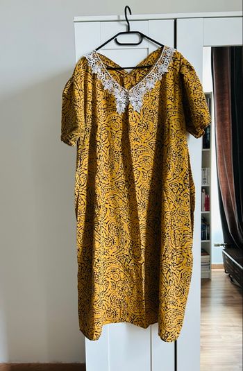 Robe longue moutarde à motifs Boutique Indépendante Taille Unique