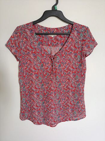 Haut rouge à motif cachemire vintage
