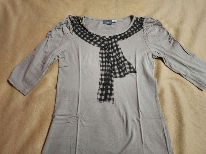 Tee-shirt gris à manches froncés - photo numéro 2