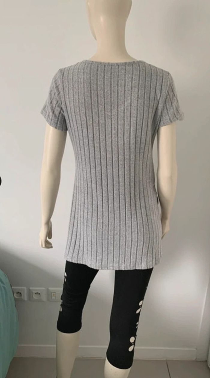 Top tunique gris manches courtes taille L ou 40/42 - photo numéro 5
