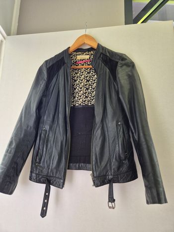 Veste noire en cuir naf naf taille 34