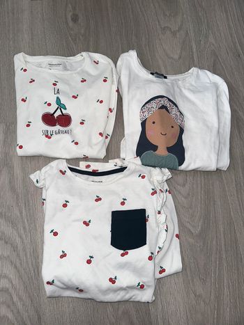 Lot de 3 tee shirt manches longues fille 8 ans
